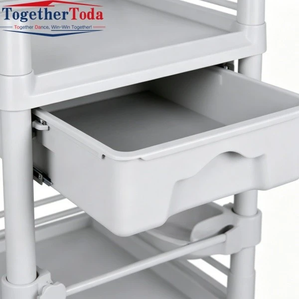 Medical Storage Trolley on Wheels Drawer Detail