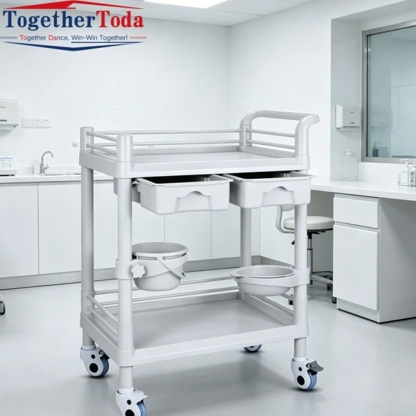 Medical Storage Trolley on Wheels in Clinic Examination Room