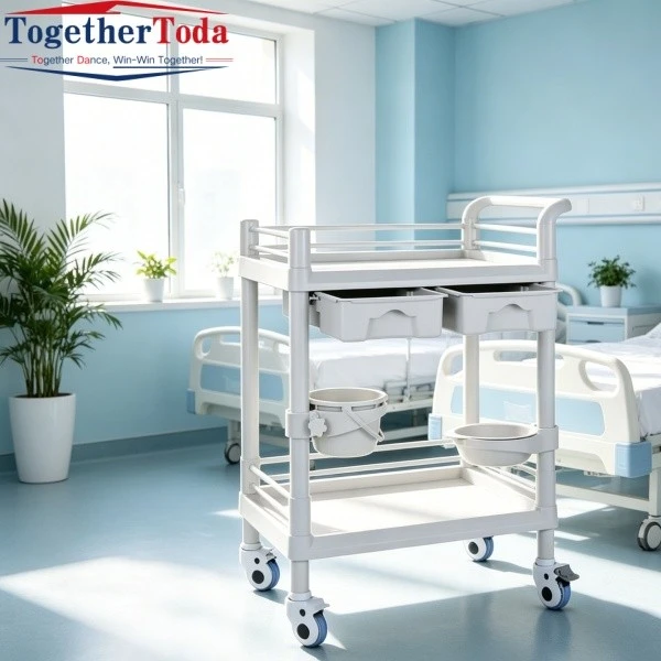 Medical Storage Trolley on Wheels in Hospital Ward